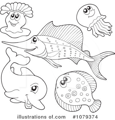 Royalty-Free (RF) Sea Life Clipart Illustration by visekart - Stock Sample #1079374