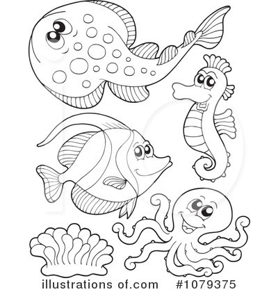 Royalty-Free (RF) Sea Life Clipart Illustration by visekart - Stock Sample #1079375