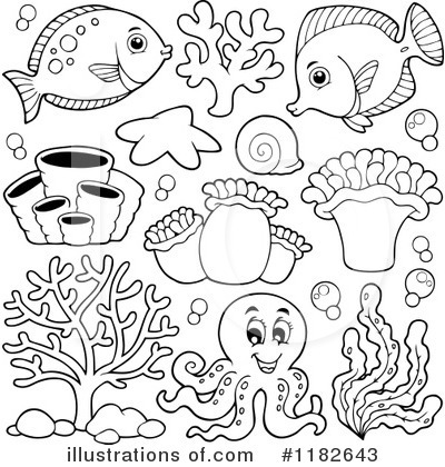 Royalty-Free (RF) Sea Life Clipart Illustration by visekart - Stock Sample #1182643