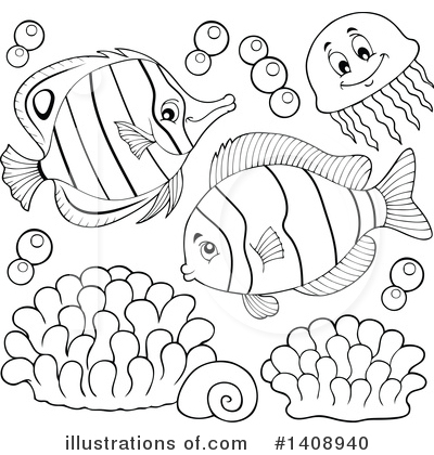 Royalty-Free (RF) Sea Life Clipart Illustration by visekart - Stock Sample #1408940