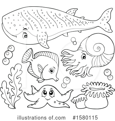 Royalty-Free (RF) Sea Life Clipart Illustration by visekart - Stock Sample #1580115