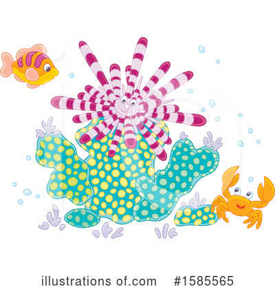 Sea Urchin Clipart #1585565 by Alex Bannykh