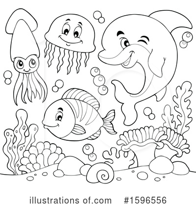 Royalty-Free (RF) Sea Life Clipart Illustration by visekart - Stock Sample #1596556