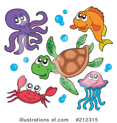 Royalty-Free (RF) Sea Life Clipart Illustration by visekart - Stock Sample #212315