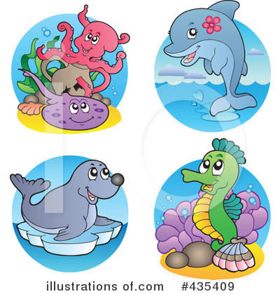 Royalty-Free (RF) Sea Life Clipart Illustration by visekart - Stock Sample #435409