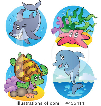 Royalty-Free (RF) Sea Life Clipart Illustration by visekart - Stock Sample #435411