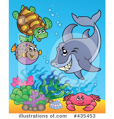 Royalty-Free (RF) Sea Life Clipart Illustration by visekart - Stock Sample #435453