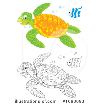 Royalty-Free (RF) Sea Turtle Clipart Illustration by Alex Bannykh - Stock Sample #1093093
