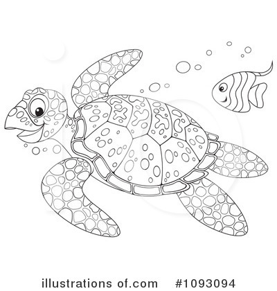 Royalty-Free (RF) Sea Turtle Clipart Illustration by Alex Bannykh - Stock Sample #1093094