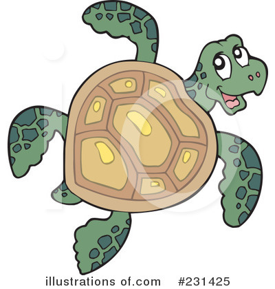 Royalty-Free (RF) Sea Turtle Clipart Illustration by visekart - Stock Sample #231425