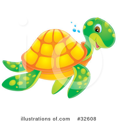 Royalty-Free (RF) Sea Turtle Clipart Illustration by Alex Bannykh - Stock Sample #32608