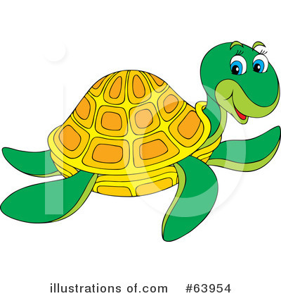Royalty-Free (RF) Sea Turtle Clipart Illustration by Alex Bannykh - Stock Sample #63954