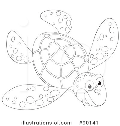 Royalty-Free (RF) Sea Turtle Clipart Illustration by Alex Bannykh - Stock Sample #90141