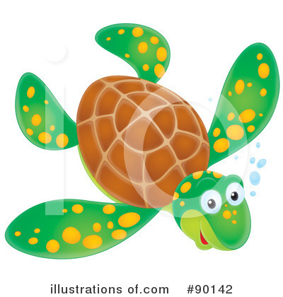 Royalty-Free (RF) Sea Turtle Clipart Illustration by Alex Bannykh - Stock Sample #90142