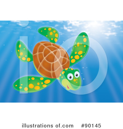 Royalty-Free (RF) Sea Turtle Clipart Illustration by Alex Bannykh - Stock Sample #90145