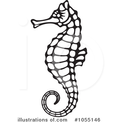 Royalty-Free (RF) Seahorse Clipart Illustration by Any Vector - Stock Sample #1055146