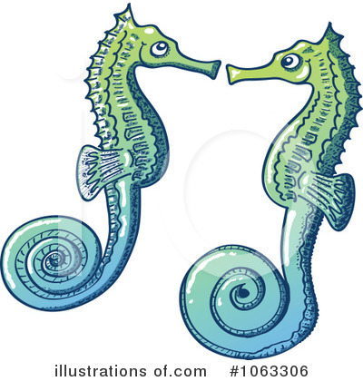 Royalty-Free (RF) Seahorse Clipart Illustration by Zooco - Stock Sample #1063306