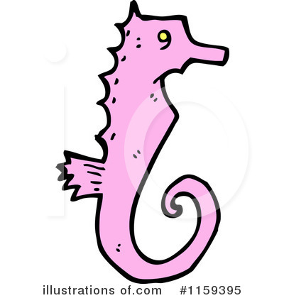 Pink Seahorse Clipart #1159395 by lineartestpilot
