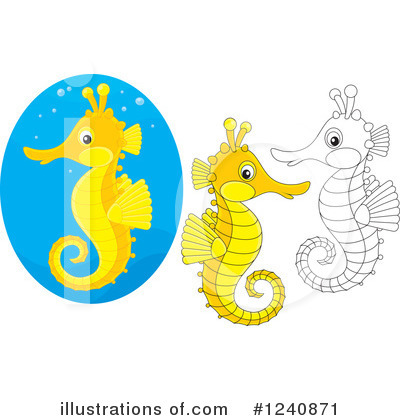 Royalty-Free (RF) Seahorse Clipart Illustration by Alex Bannykh - Stock Sample #1240871