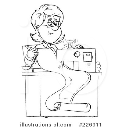 Royalty-Free (RF) Seamstress Clipart Illustration by Alex Bannykh - Stock Sample #226911