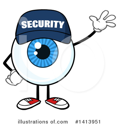 Royalty-Free (RF) Security Guard Eyeball Clipart Illustration by Hit Toon - Stock Sample #1413951