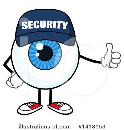Royalty-Free (RF) Security Guard Eyeball Clipart Illustration by Hit Toon - Stock Sample #1413953