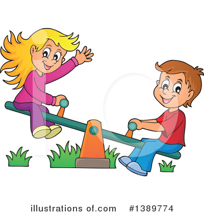 Royalty-Free (RF) See Saw Clipart Illustration by visekart - Stock Sample #1389774