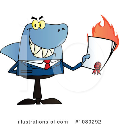 Royalty-Free (RF) Shark Businessman Clipart Illustration by Hit Toon - Stock Sample #1080292