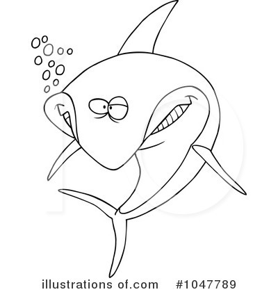 Royalty-Free (RF) Shark Clipart Illustration by toonaday - Stock Sample #1047789