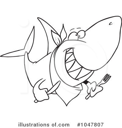 Royalty-Free (RF) Shark Clipart Illustration by toonaday - Stock Sample #1047807