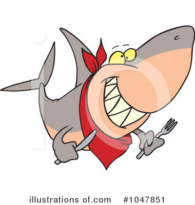 Royalty-Free (RF) Shark Clipart Illustration by toonaday - Stock Sample #1047851