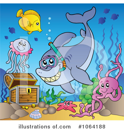 Royalty-Free (RF) Shark Clipart Illustration by visekart - Stock Sample #1064188
