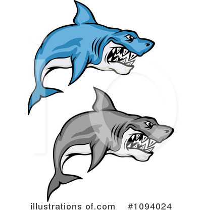 Royalty-Free (RF) Shark Clipart Illustration by Vector Tradition SM - Stock Sample #1094024