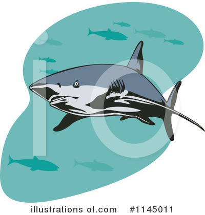 Royalty-Free (RF) Shark Clipart Illustration by patrimonio - Stock Sample #1145011