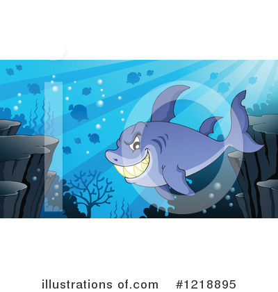 Royalty-Free (RF) Shark Clipart Illustration by visekart - Stock Sample #1218895