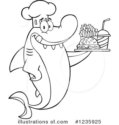 Royalty-Free (RF) Shark Clipart Illustration by Hit Toon - Stock Sample #1235925