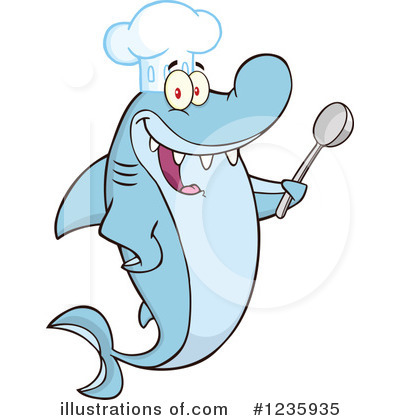 Royalty-Free (RF) Shark Clipart Illustration by Hit Toon - Stock Sample #1235935