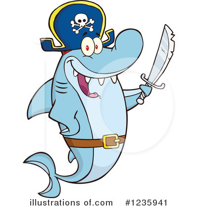 Royalty-Free (RF) Shark Clipart Illustration by Hit Toon - Stock Sample #1235941