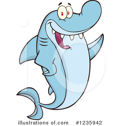 Royalty-Free (RF) Shark Clipart Illustration by Hit Toon - Stock Sample #1235942