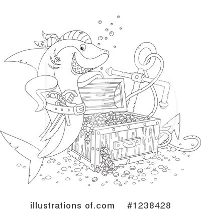 Royalty-Free (RF) Shark Clipart Illustration by Alex Bannykh - Stock Sample #1238428