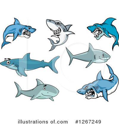 Royalty-Free (RF) Shark Clipart Illustration by Vector Tradition SM - Stock Sample #1267249