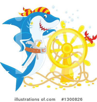 Royalty-Free (RF) Shark Clipart Illustration by Alex Bannykh - Stock Sample #1300826