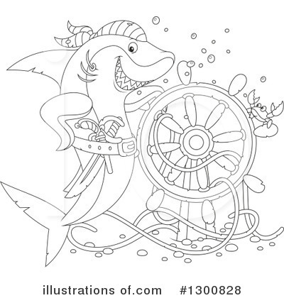 Royalty-Free (RF) Shark Clipart Illustration by Alex Bannykh - Stock Sample #1300828