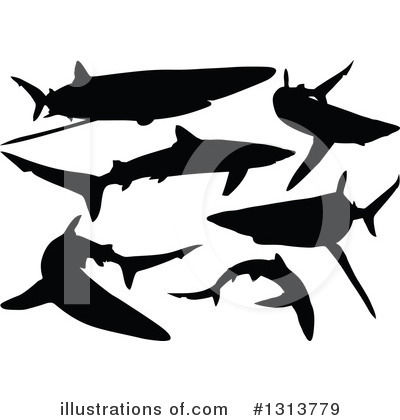 Royalty-Free (RF) Shark Clipart Illustration by dero - Stock Sample #1313779