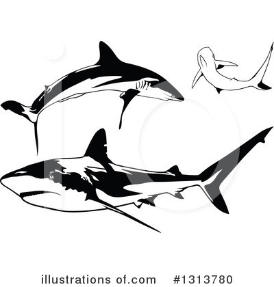 Royalty-Free (RF) Shark Clipart Illustration by dero - Stock Sample #1313780