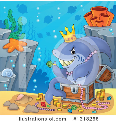Royalty-Free (RF) Shark Clipart Illustration by visekart - Stock Sample #1318266