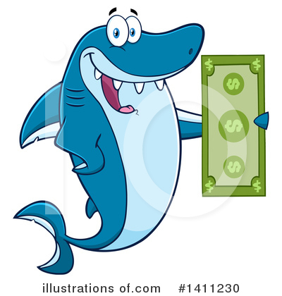 Royalty-Free (RF) Shark Clipart Illustration by Hit Toon - Stock Sample #1411230