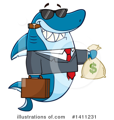 Shark Businessman Clipart #1411231 by Hit Toon