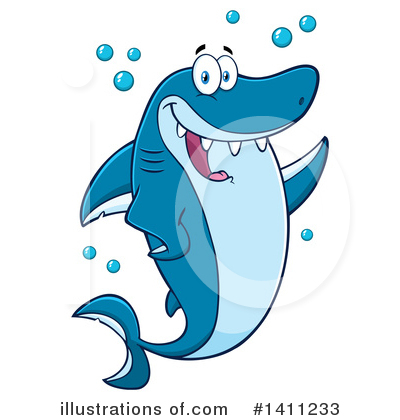 Royalty-Free (RF) Shark Clipart Illustration by Hit Toon - Stock Sample #1411233