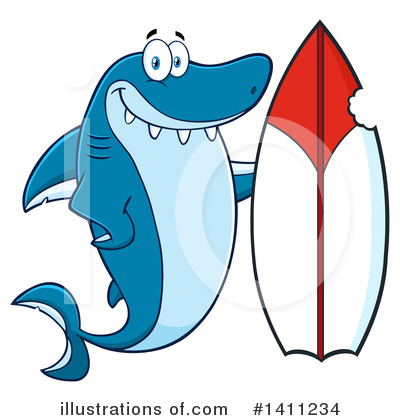 Royalty-Free (RF) Shark Clipart Illustration by Hit Toon - Stock Sample #1411234